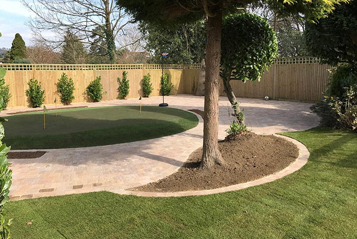 Photo of landscaping project with play area